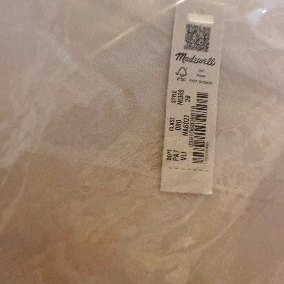 Madewell Perfect Vintage Straight Pant Faux Leather Edition Vintage Linen NWT 28 - Picture 5 of 7